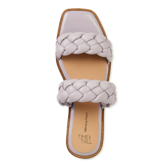 NEW Time and Tru Lavender Braided 2 Band Sandals Size 11 Cute Pretty Comfortable - Picture 5 of 6